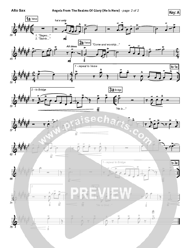 Angels From The Realms Of Glory (He Is Here) Alto Sax (Essential Worship)