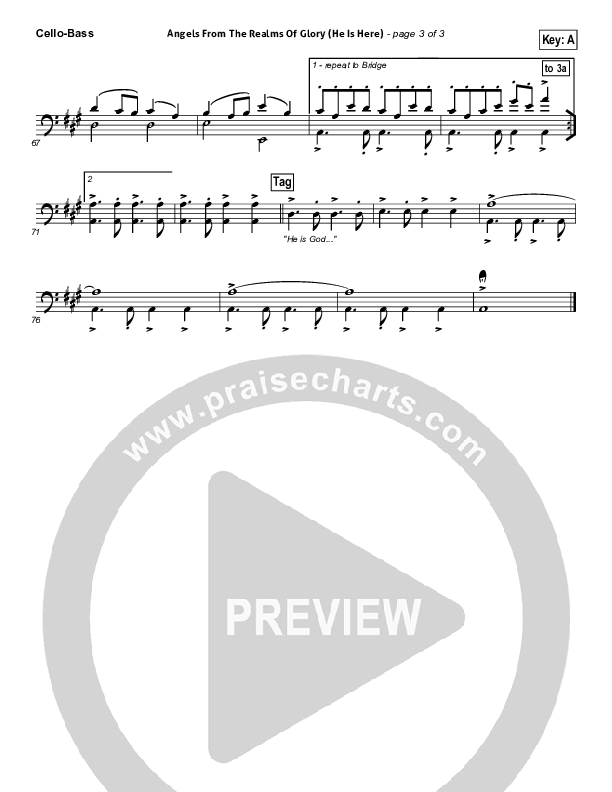 Angels From The Realms Of Glory (He Is Here) Cello/Bass (Essential Worship)