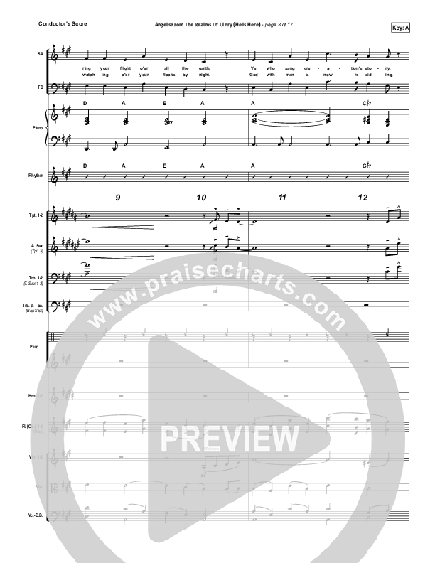 Angels From The Realms Of Glory (He Is Here) Conductor's Score (Essential Worship)