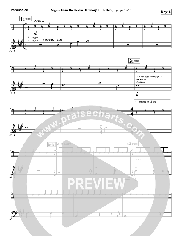 Angels From The Realms Of Glory (He Is Here) Percussion (Essential Worship)