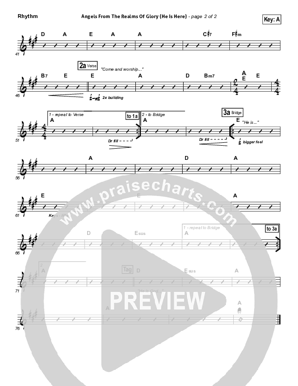 Angels From The Realms Of Glory (He Is Here) Rhythm Chart (Essential Worship)