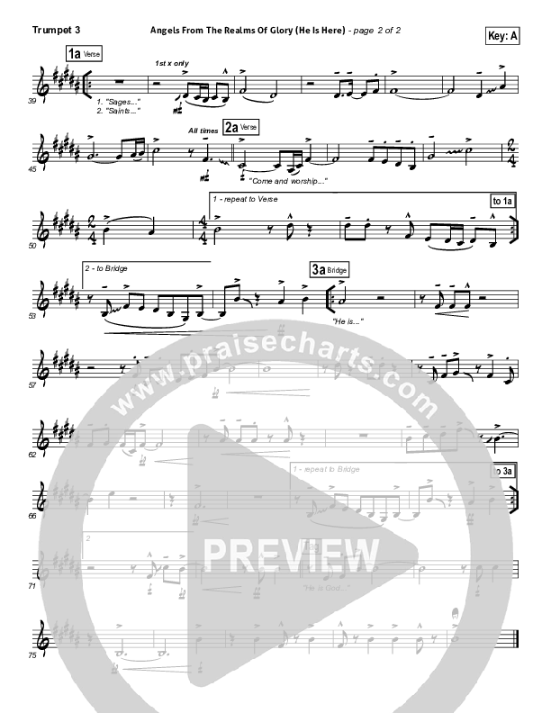 Angels From The Realms Of Glory (He Is Here) Trumpet 3 (Essential Worship)