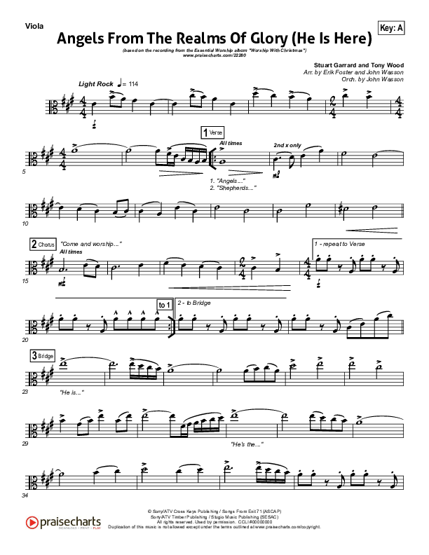 Angels From The Realms Of Glory (He Is Here) Viola (Essential Worship)