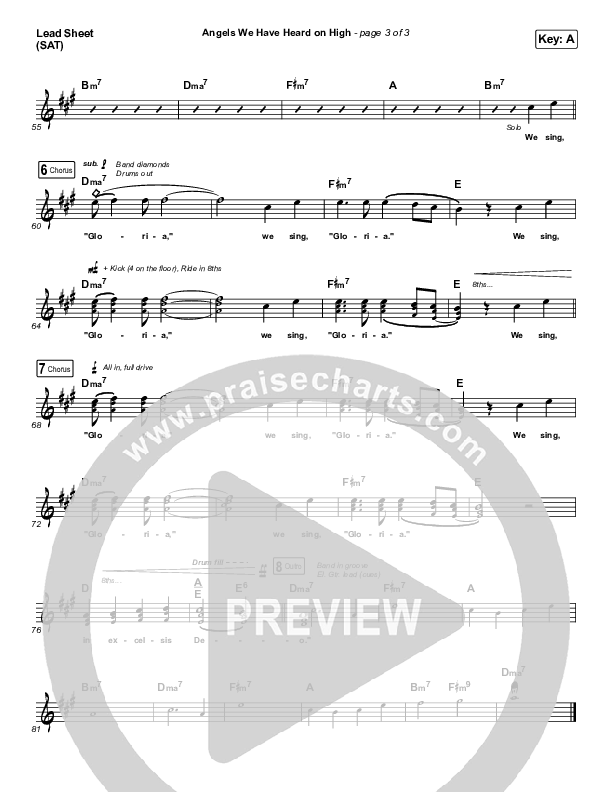 Angels We Have Heard On High Lead Sheet (SAT) (Elevation Worship)