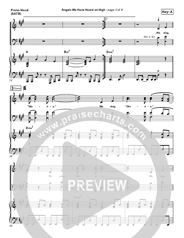 Angels We Have Heard On High Piano/Vocal (SATB) (Elevation Worship)