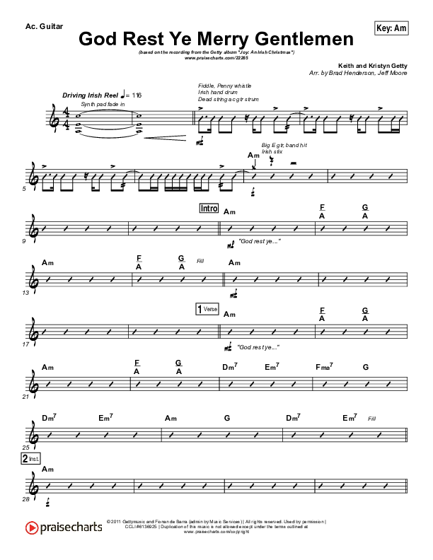 God Rest Ye Merry Gentlemen Acoustic Guitar (Keith & Kristyn Getty)