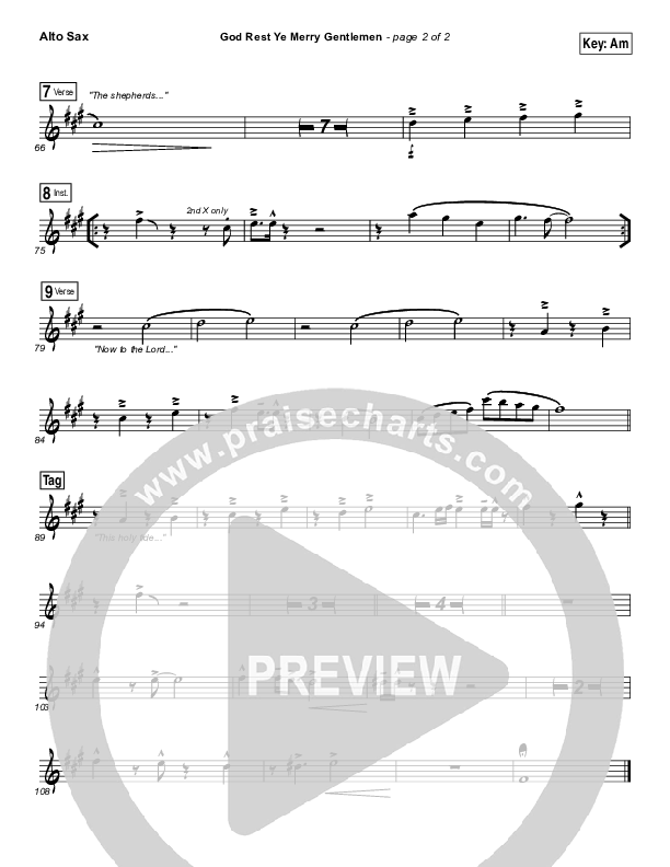 God Rest Ye Merry Gentlemen Alto Sax (Keith & Kristyn Getty)