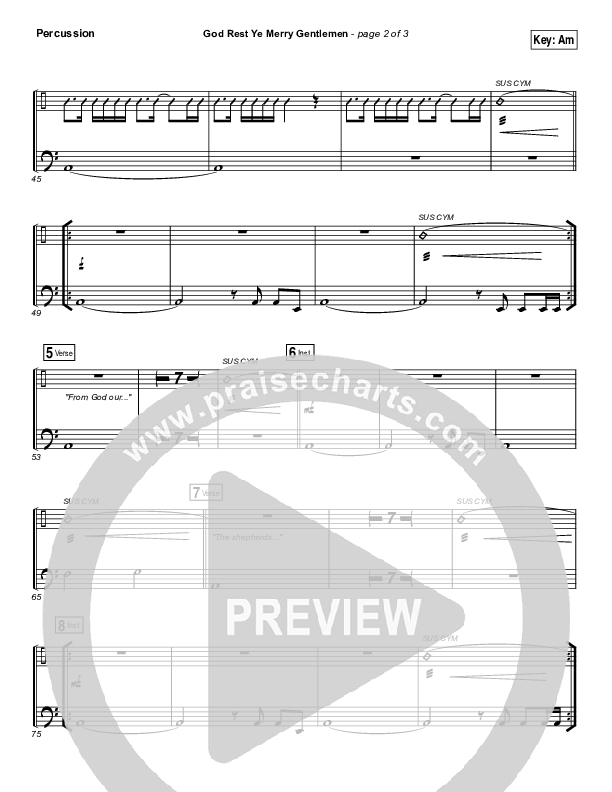 God Rest Ye Merry Gentlemen Percussion (Keith & Kristyn Getty)