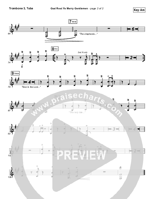 God Rest Ye Merry Gentlemen Trombone 3/Tuba (Keith & Kristyn Getty)