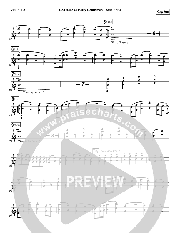 God Rest Ye Merry Gentlemen Violin 1/2 (Keith & Kristyn Getty)