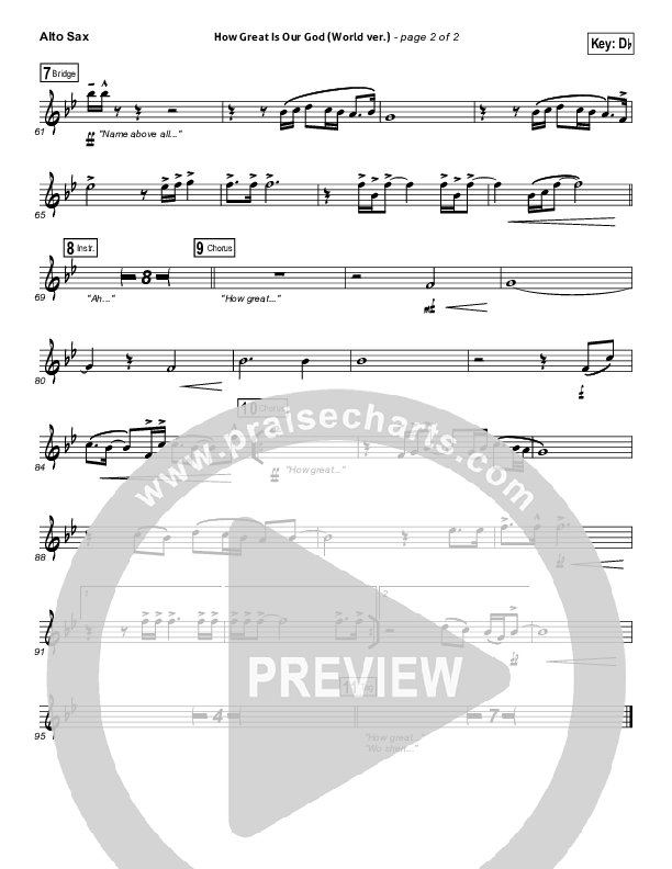 How Great Is Our God (World Edition) Alto Sax (Chris Tomlin)