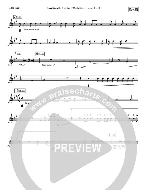 How Great Is Our God (World Edition) Bari Sax (Chris Tomlin)