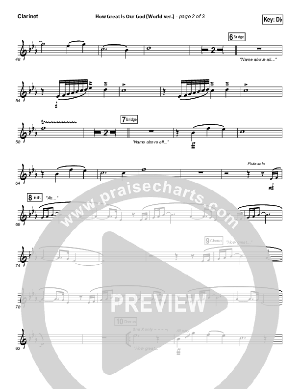 How Great Is Our God (World Edition) Clarinet (Chris Tomlin)