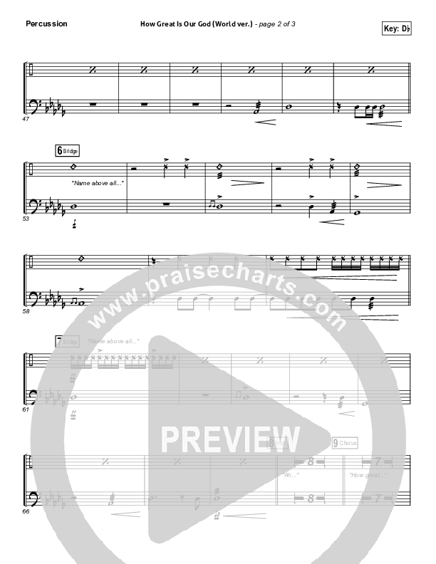 How Great Is Our God (World Edition) Percussion (Chris Tomlin)