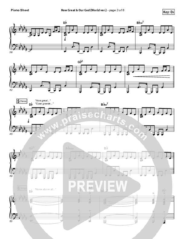 How Great Is Our God (World Edition) Piano Sheet (Chris Tomlin)