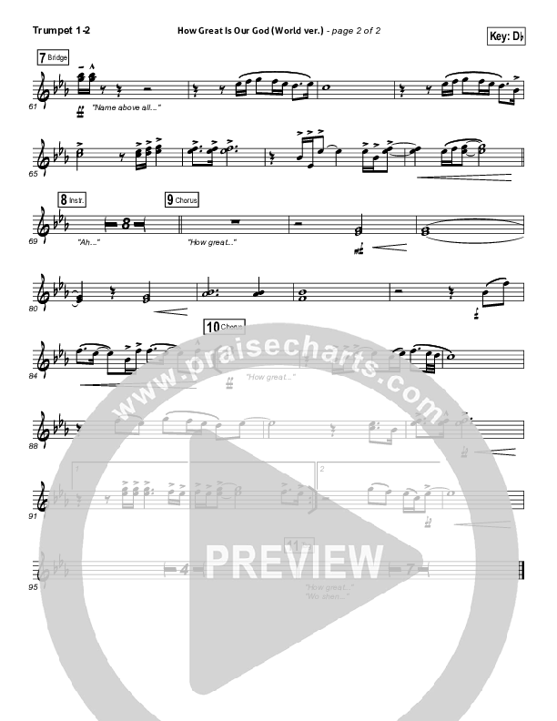 How Great Is Our God (World Edition) Trumpet 1,2 (Chris Tomlin)