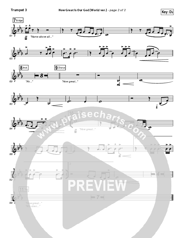 How Great Is Our God (World Edition) Trumpet 3 (Chris Tomlin)