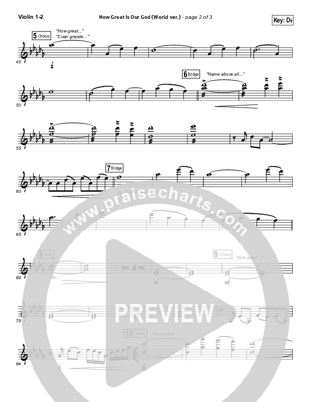 How Great Is Our God (World Edition) Violin 1/2 (Chris Tomlin)