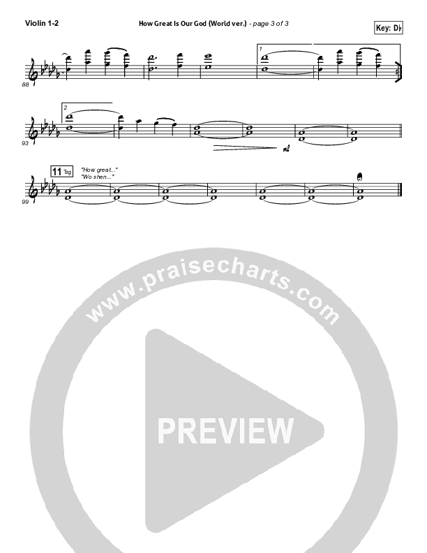 How Great Is Our God (World Edition) Violin 1/2 (Chris Tomlin)