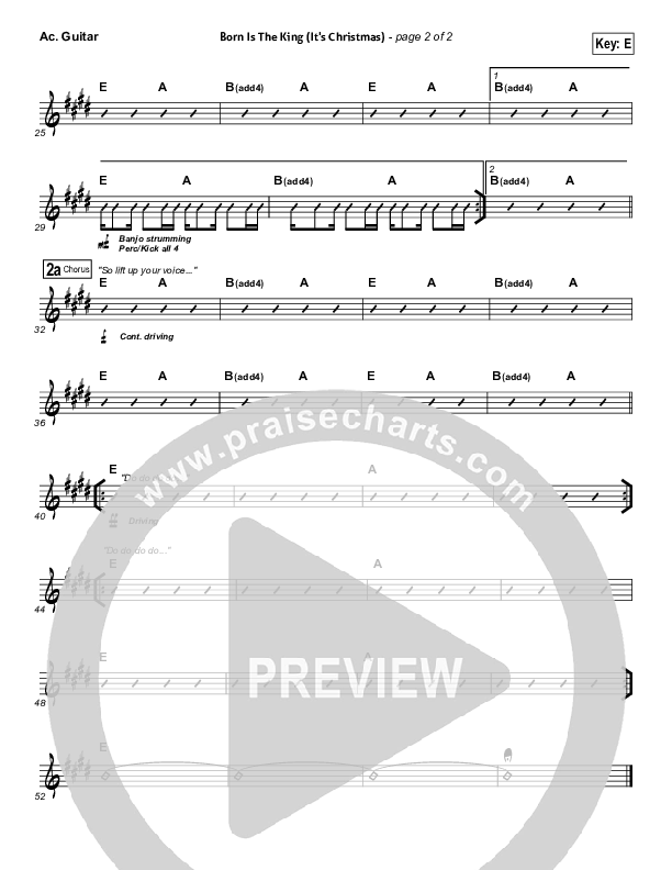 Born Is The King (It's Christmas) Acoustic Guitar (Hillsong Worship)