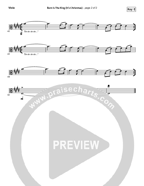 Born Is The King (It's Christmas) Viola (Hillsong Worship)