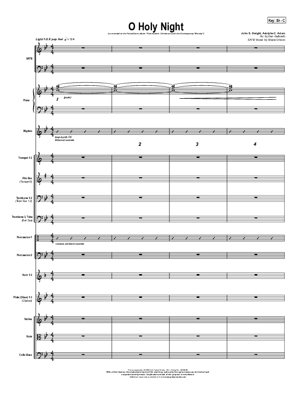 O Holy Night Conductor's Score (PraiseCharts Band / Arr. Daniel Galbraith)