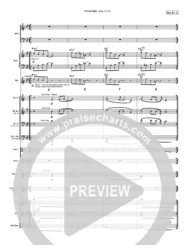 O Holy Night Orchestration (PraiseCharts Band / Arr. Daniel Galbraith)