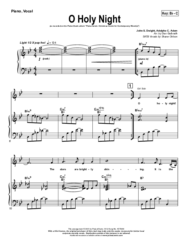 Dan Galbraith 'O Holy Night' Sheet Music & Chords  Printable Lead Sheet /  Fake Boo PDF Notes 