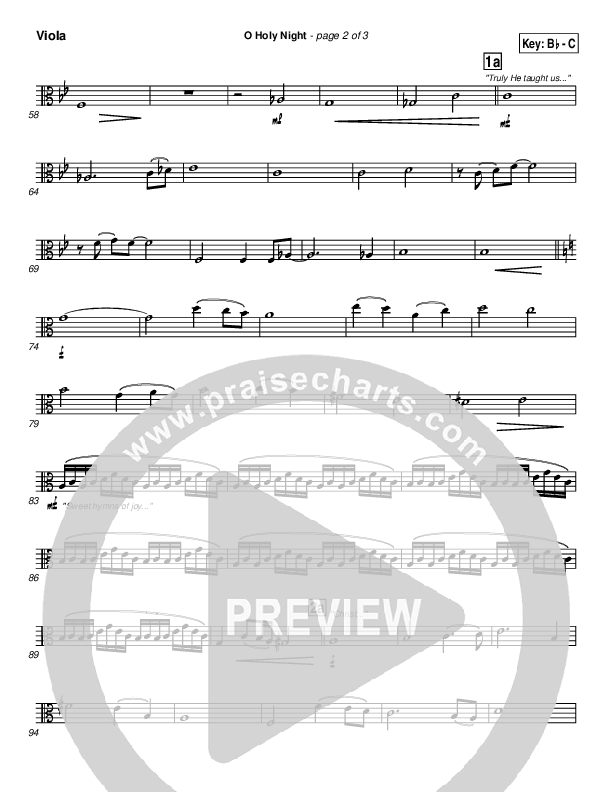 O Holy Night Viola (PraiseCharts Band / Arr. Daniel Galbraith)