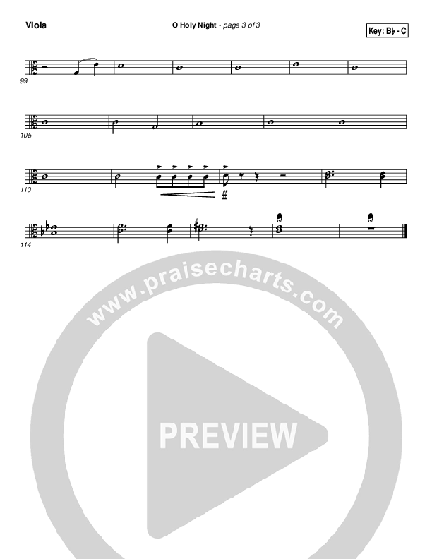 O Holy Night Viola (PraiseCharts Band / Arr. Daniel Galbraith)