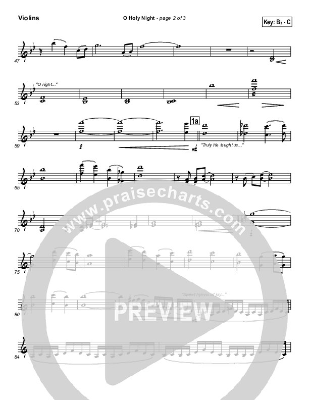 O Holy Night Violins (PraiseCharts Band / Arr. Daniel Galbraith)