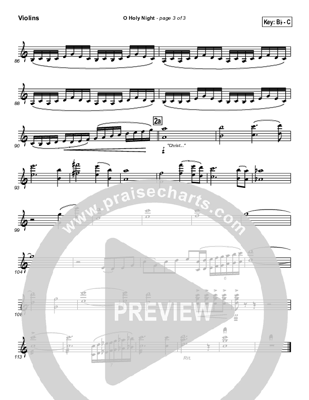 O Holy Night Violins (PraiseCharts Band / Arr. Daniel Galbraith)