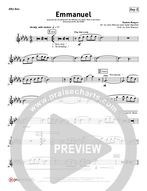 Emmanuel Alto Sax (Hillsong Worship)