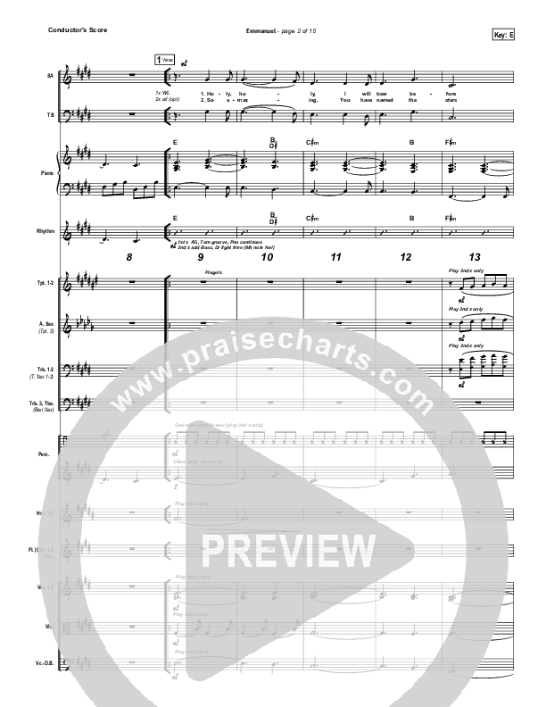 Emmanuel Conductor's Score (Hillsong Worship)