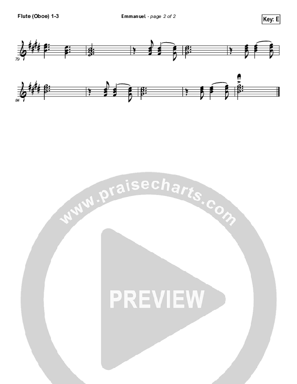 Emmanuel Flute/Oboe 1/2/3 (Hillsong Worship)