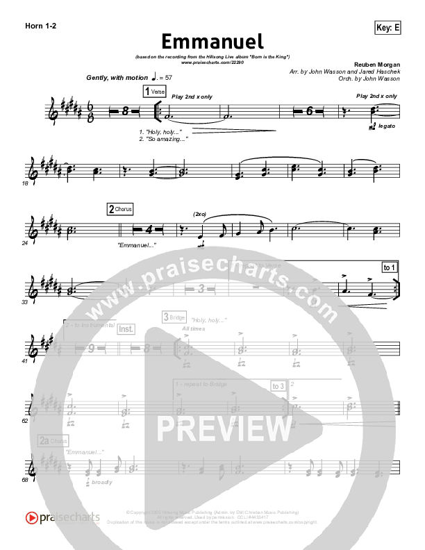 Emmanuel French Horn 1/2 (Hillsong Worship)