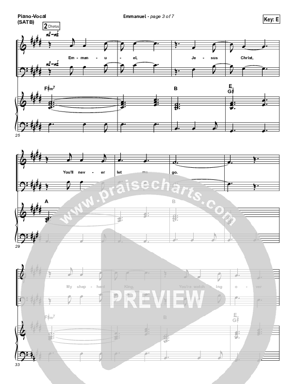 Emmanuel Piano/Vocal (SATB) (Hillsong Worship)