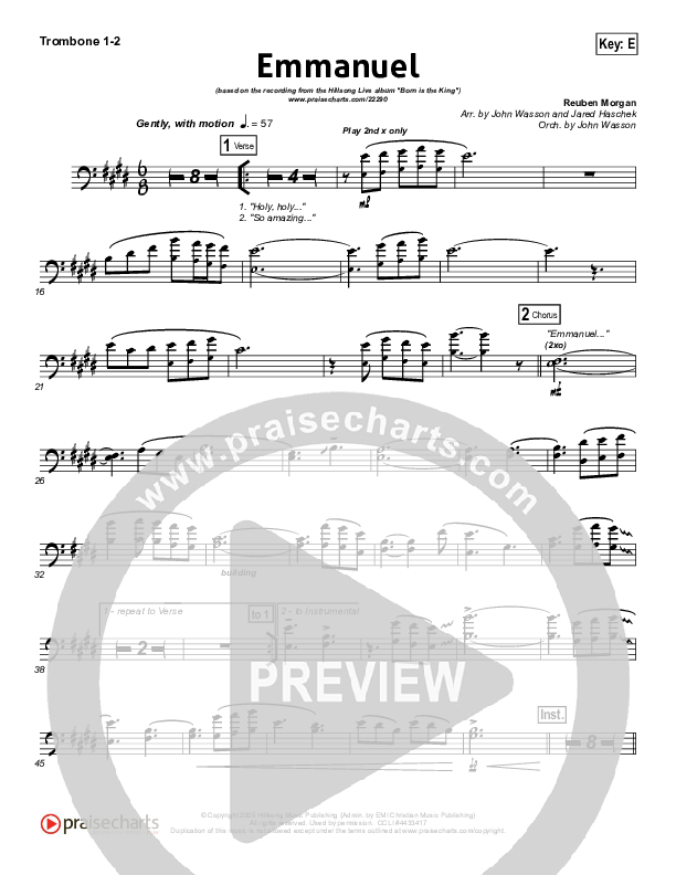 Emmanuel Trombone 1/2 (Hillsong Worship)