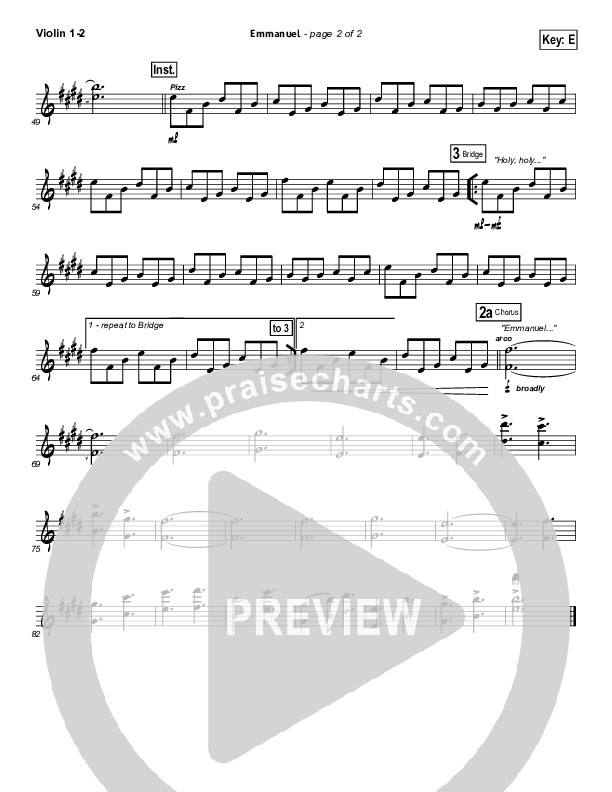 Emmanuel Violin 1/2 (Hillsong Worship)