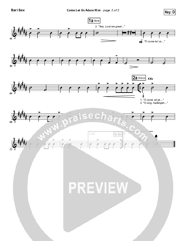 Come Let Us Adore Him Bari Sax (Hillsong Worship)