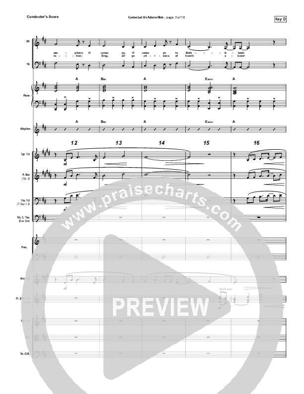 Come Let Us Adore Him Conductor's Score (Hillsong Worship)