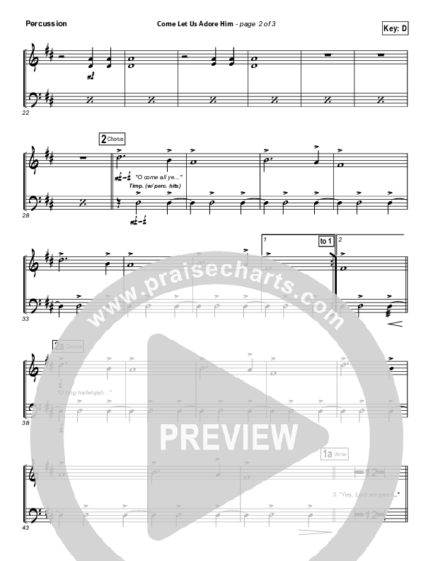 Come Let Us Adore Him Percussion (Hillsong Worship)