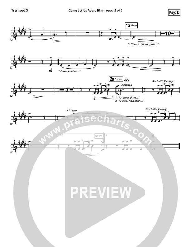 Come Let Us Adore Him Trumpet 3 (Hillsong Worship)