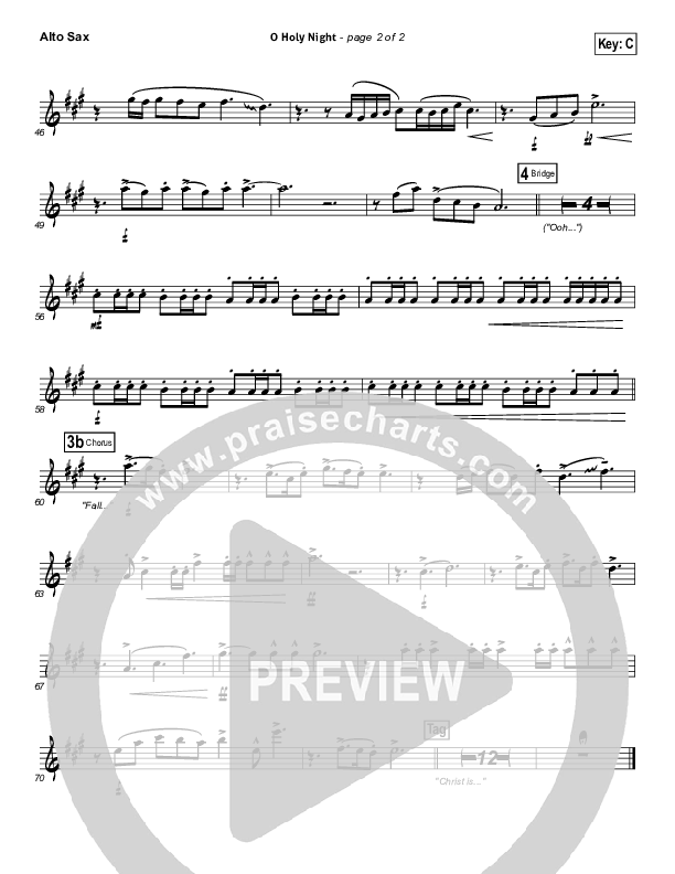 O Holy Night Alto Sax (Hillsong Worship)