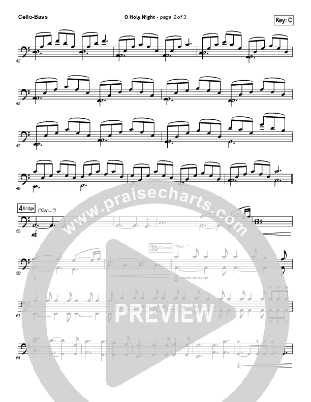 O Holy Night Cello/Bass (Hillsong Worship)