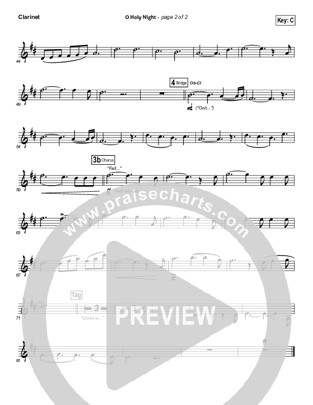 O Holy Night Clarinet (Hillsong Worship)