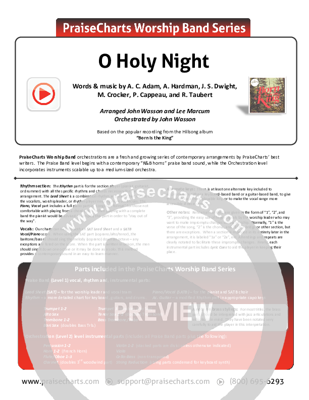 O Holy Night Chords PDF (Hillsong Worship) - PraiseCharts