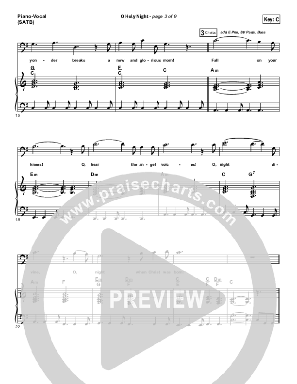O Holy Night Piano/Vocal Pack (Hillsong Worship)