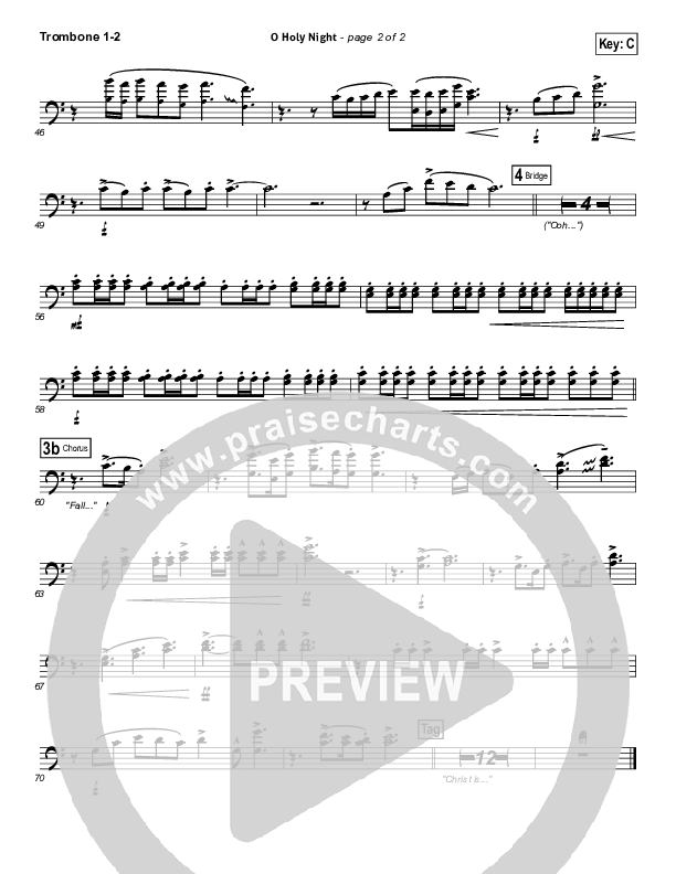 O Holy Night Trombone 1/2 (Hillsong Worship)