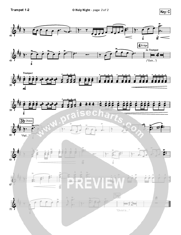 O Holy Night Trumpet 1,2 (Hillsong Worship)